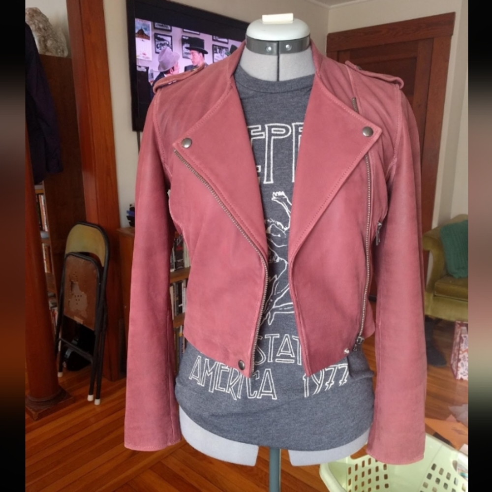 Lucky Brand Pink Leather Jacket